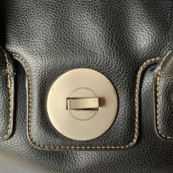 Black Tote Medicine Bag Style Gladstone Purse PU Leather - Picture 8 of 10